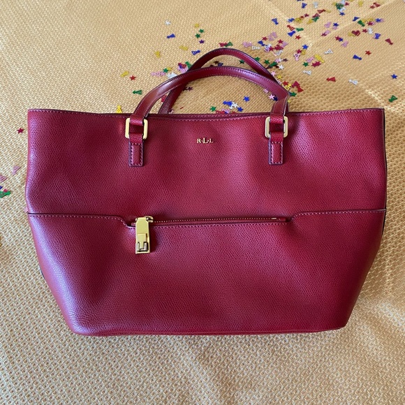 Ralph Lauren Bags Ralph Lauren Red Leather Hand Bag 5x9 Poshmark